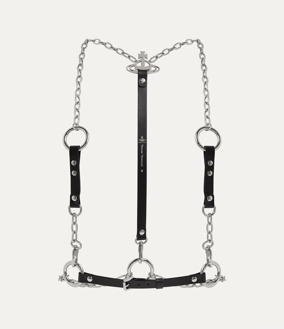 Vivienne Westwood Studs Belts Chain Harness in BLACK